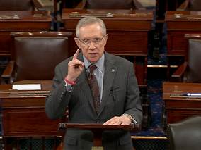Democratic Seante Majority Leader Harry Reid standing before Congress